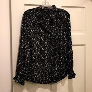 Dalia Black Mini-Floral Blouse